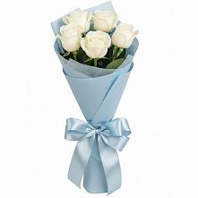 Букет 5 Белых роз Проуд #REPLACE_PRED# Новогуровском