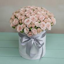 Цветочная композиция из Розы в шляпной коробке в Новогуровском