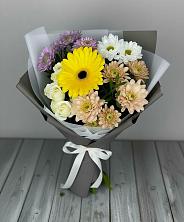 Букет цветов из:  Розы, Герберы и Хризантемы в Новогуровском