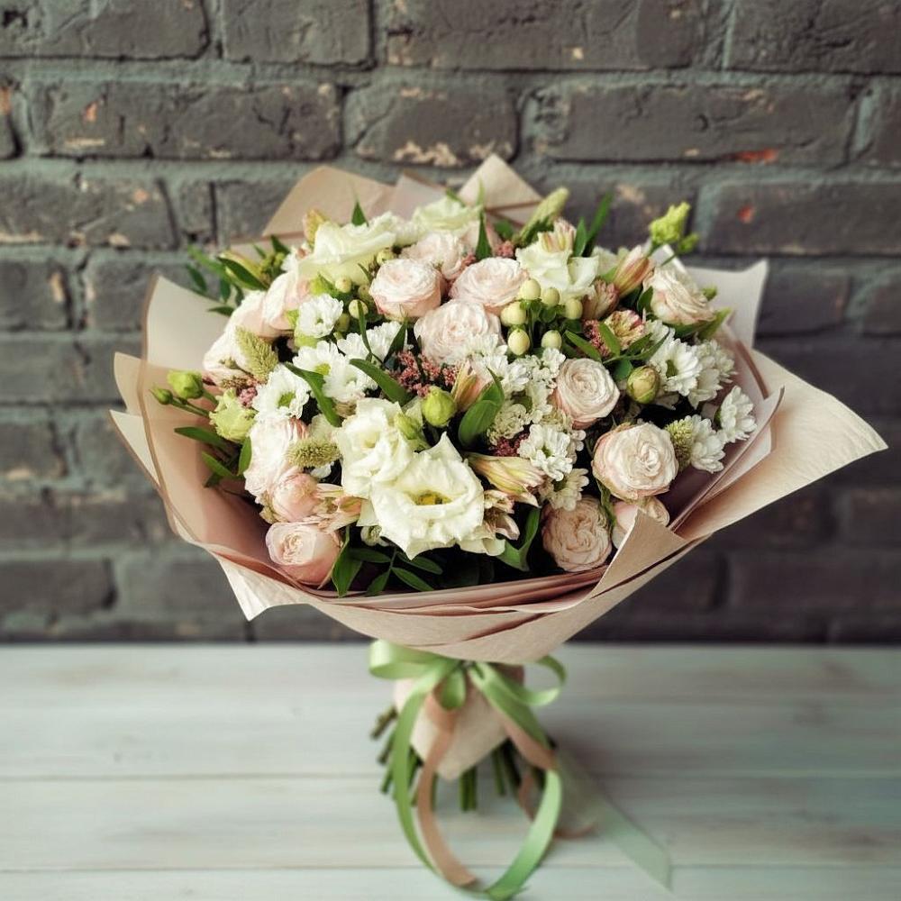 Букет цветов из: Альстромерии, Розы и Хризантемы в Новогуровском