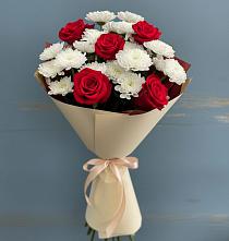 Букет цветов из:  Розы и Хризантемы в Новогуровском