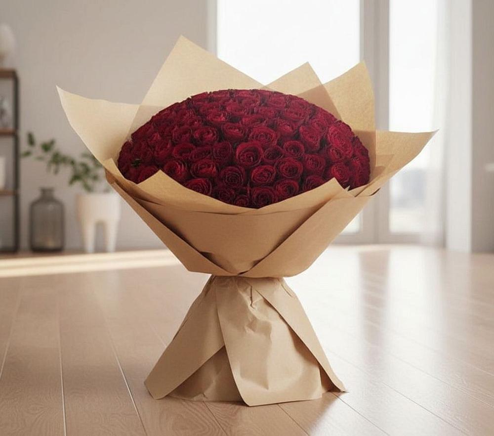 Букет 101 Красная роза в Новогуровском