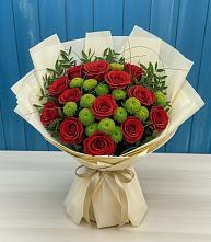 Букет цветов из:  Розы и Хризантемы в Новогуровском