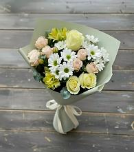 Букет цветов из:  Альстромерии, Розы и Хризантемы в Новогуровском