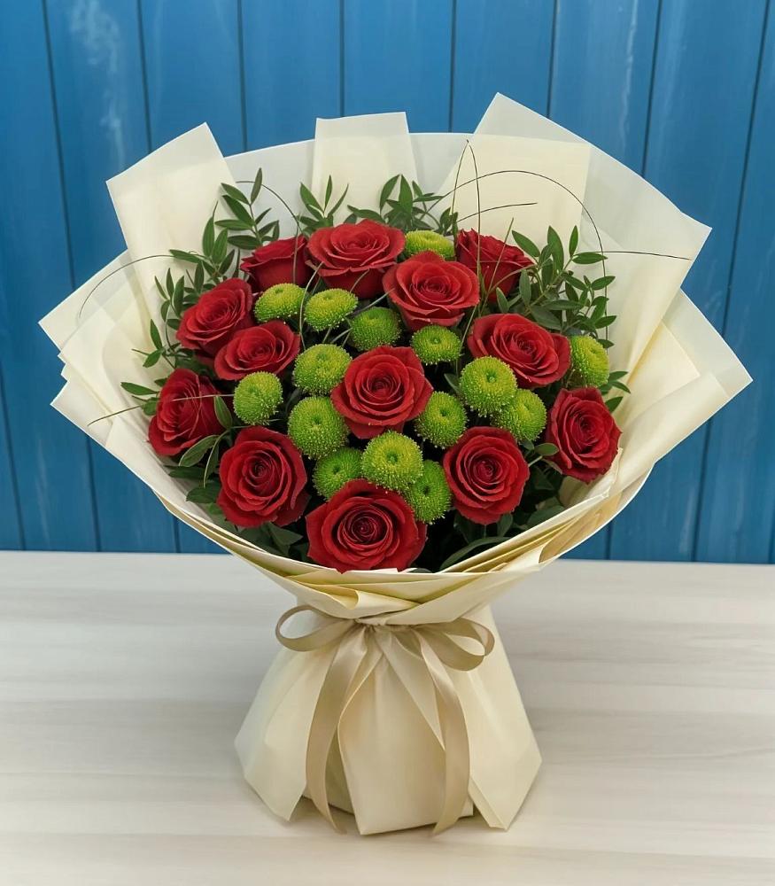 Букет цветов из: Розы и Хризантемы в Новогуровском