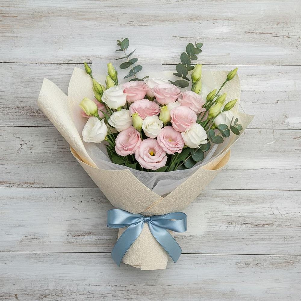 Букет цветов из: Лизиантусы в Новогуровском